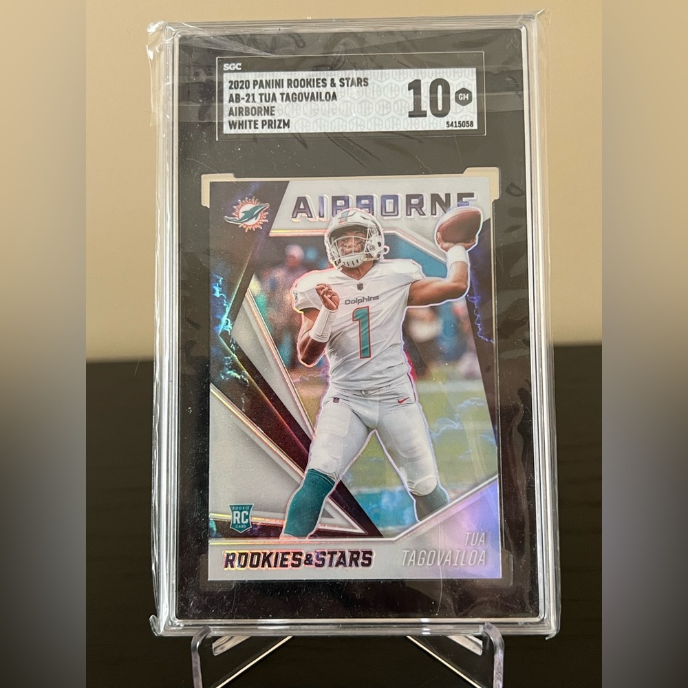 Tua Tagovailoa 2020 Rookies & Stars Airborne White Prizm Rookie RC SGC 10 🔥🏈💥